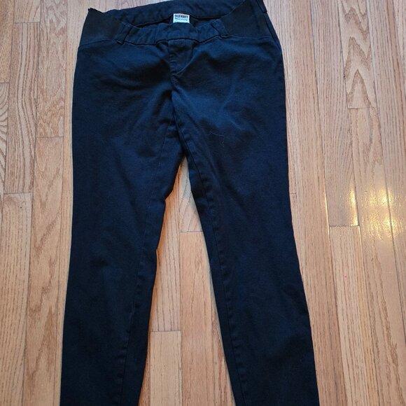 Womens Old Navy Maternity Pixie Side Panel Black Pants Size 4 - Picture 1 of 6
